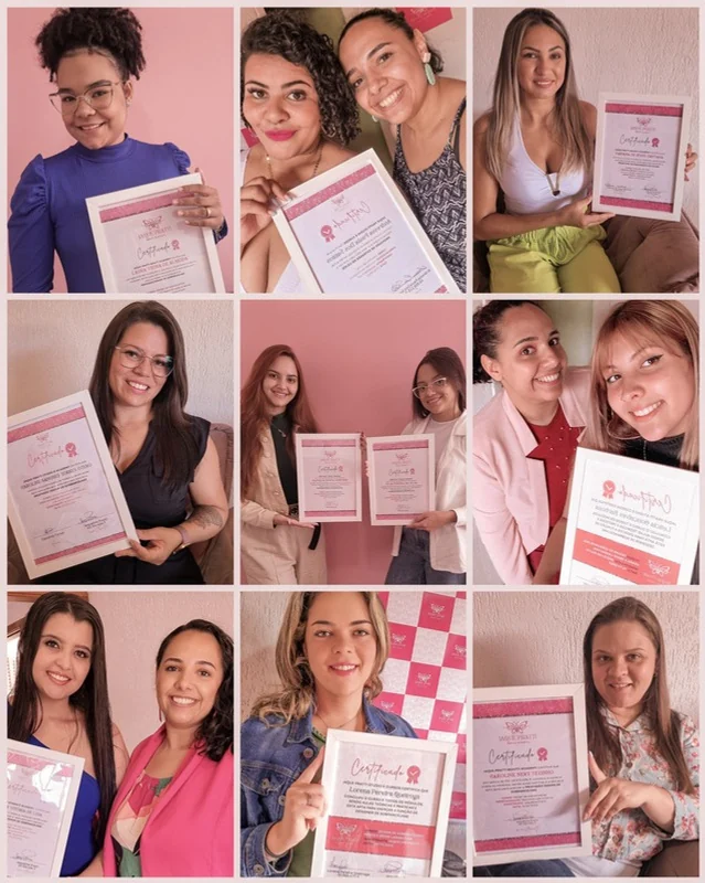 Alunas da Jaqueline Pratti com seus certificados de formação
